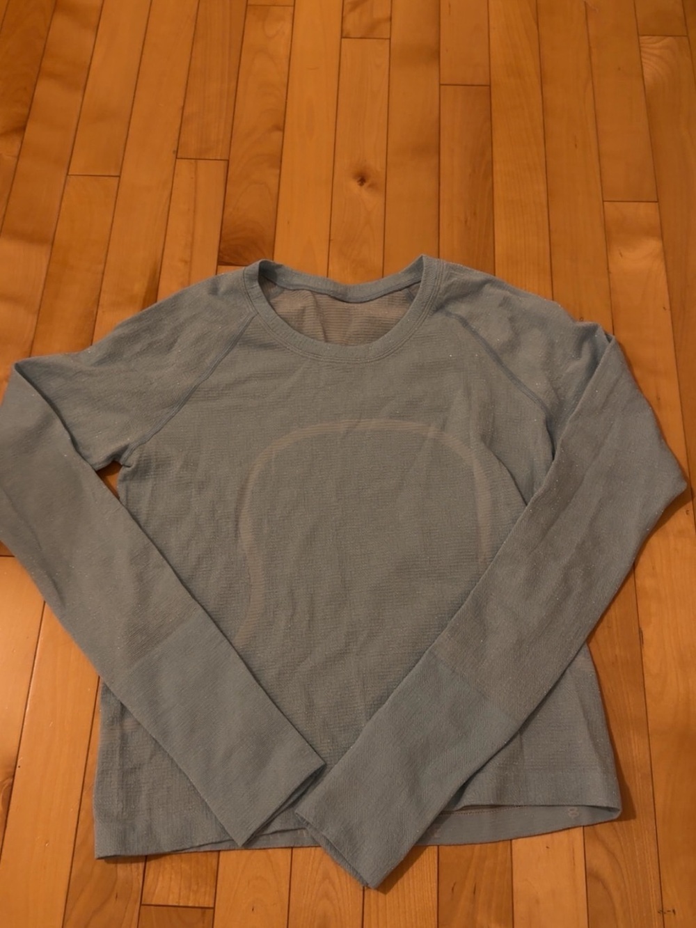 Glittery Light Blue Long Sleeve Sports Top - Picture 1 of 1
